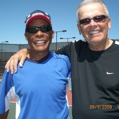 John with his friend and tennis buddy Jim Walker.