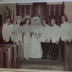 John was a groomsman at his oldest brother James' wedding along with John's older brother Bill - June 23, 1966