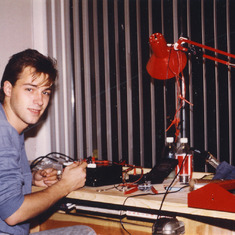 John, electronics work table. 1987