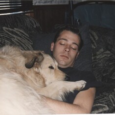 John, with his beloved dog, Enya