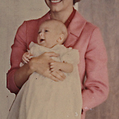 John's Christening, with his mom.