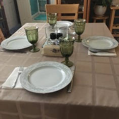 Table Setting for Our Last Thanksgiving. 2016.
at John and Sara's House