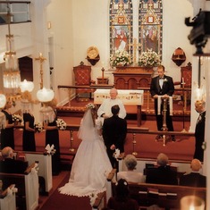 John giving speech at his sister, Jennifer's wedding.. 1997.
