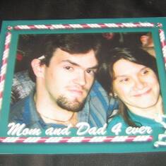 John Paul and  I  1996 Our Last Picture the Frame was made by our kids they gave me this for a Christmas Present  in 1996
