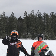 Snowmobiling w/ Payne up in old forge .