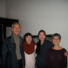 John at Amy Lau's baby shower in Brooklyn, NY. With Cathy Lau and Stephanie Lau.