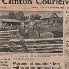 Front page of the Clinton Courier. 1969