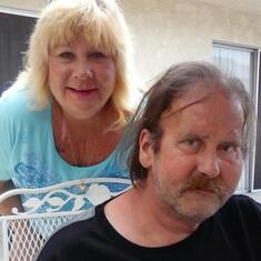 John and his neighbor Rhonda visiting him in nursing center in Palm Springs, Calif.