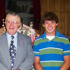 Grandfather, Hugh Chatham, and John in 2007 shortly after his high school graduation
