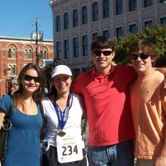 Jordan, Aunt Gina, Jason & John after Montgomery's Half Marathon (2009)
