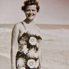 John's mother, Edythe at the beach in Newport