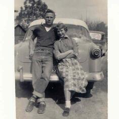 C1951-52, Duane Pepper and his cousin Etta Marie Hoover/Hatfield in Kansas.