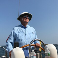 Captain John at the helm of Synergy