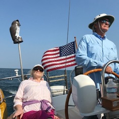 Kathy's first sail on Synergy
