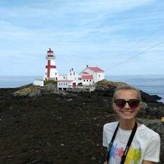 Sydney at East Quoddy Head Lighthouse, Campobello Island - Kay's father was the lighthouse keeper
