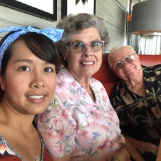 August 4, 2018 Dinner at Sea Watch On the Ocean.
After dinner four of us like to walking around a bit.
Jeff taking MaMa and I picture then he said Dad do photobomb.:) Love PaPa&MaMa smile.