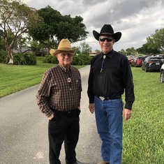 March 16, 2019 Bergeron Rodeo Grounds, Arena in Davie Florida. PaPa John and Son Jeff cowboy night.