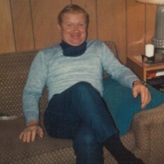 Dad looking very young visiting in Canada Christmas 1974