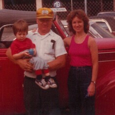 Daughter Diane, Dad and grandson Bryan - Visiting Florida from Canada 1982