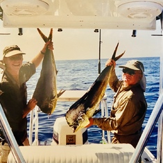 PaPa John and Son Jeff caught Mahi-mahi (Dolphins).