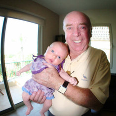 John proudly holds up his latest grandchild Cara Quinn born on 17th Dec 2006