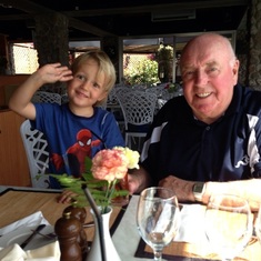 John and Aran Quinn at Hatta Fort Hotel, UAE for lunch in 2013