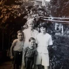 George Glazer's mother Tereza Wagenhoffer Glazer Krompasky, with Gerry, John and Mark