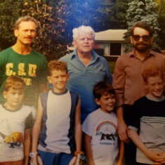 George Glazer with daugher Gerry's husband Don Knapp and son John and their respective boys