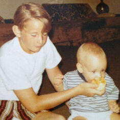 John feeding his cousin Scott Nance
