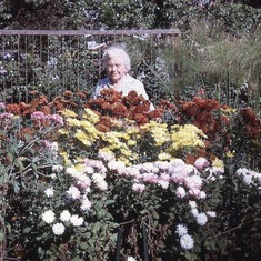 John's mother Esther in her garden 1969