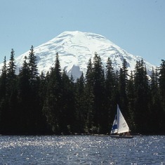 Sailing on Spirit Lake 1975 (Before Mt Saint Helens blew its top)