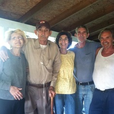 John's Family. left to right Sister and Brothers _Cora,  Monroe, Laura , Floyd And Russel Hardin