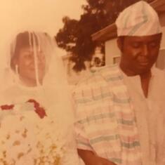 Tokunbo with dad in 1984 at her wedding 
