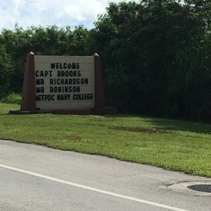 Welcome sign for Jon, Kertreck, and David upon arrival in Guam on August 2017