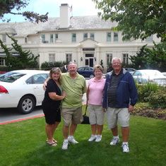 Pebble Beach- Jon's last trip and golf game. 
Jon, Becky, Judy and Bruce.