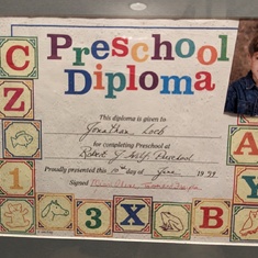 Robert J Wilf Preschool Diploma, Kaiserman JCC - June 10, 1999