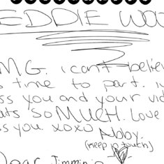Saligman Class of 2009 note to Jon from Abigail Taskin