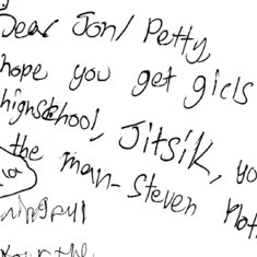 Saligman Class of 2009 note to Jon from Steven Plotnik