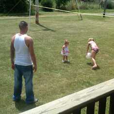PLAYING BALL WITH ADRIENNE AND LIL SIS LILY