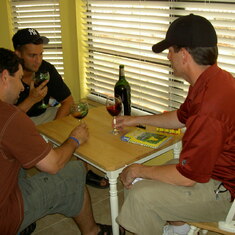 Jon, Medardo and Hector enjoying some good wine.