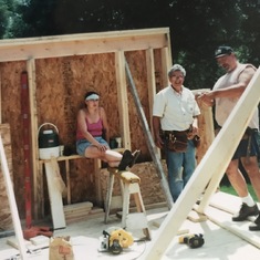 Working on the upper story of our addition with my dad. 2000.