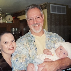 Uncle Jonathon and Aunt Nancy with niece, Baby Sydney Barner (sister Sandra’s daughter)