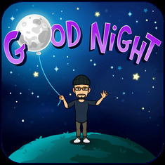 One of Jonathon's many bitmojis. With his third stem cell transplant in March, 2018, we began saying goodnight to my family via text and bitmoji each night and continues today.