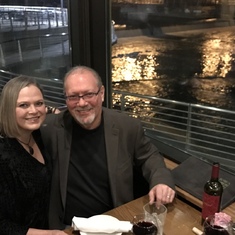 Anniversary dinner, November 11, 2017. Iowa River Power Company. Best seat in the house -- right on the Iowa River.