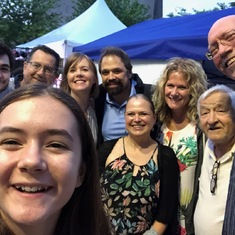 Surprise reunion at Iowa Arts Fest with the DeGrazias (Jordan, our chiropractor, discovered Jonathon's Multiple Myeloma). Jordan is also long-time friend of Nancy's brother John. Long story.
