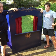 Harvey takes the puppet theater that Jon made for his kids - 2017