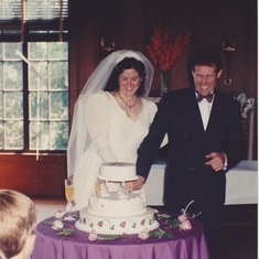 Jon cutting into his creation. Wedding Day 1991