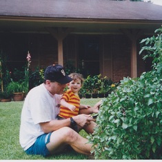 Jon and Ryan with the basil garden on Ariel St. Houston