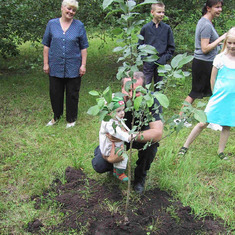 Planting Joosep's apple tree gift for Christening