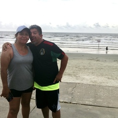 Galveston tx 
Mom and dad 
Dad being silly